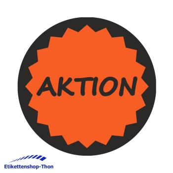 Aktionsetiketten - Durchmesser 30 mm - AKTION - 1000 Stück - Leuchtrot